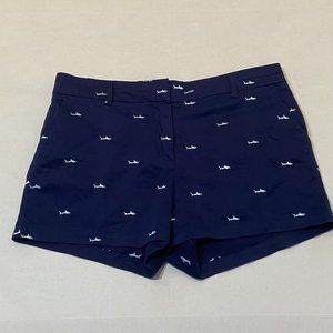 British Khaki navy shorts with little sharks, 12